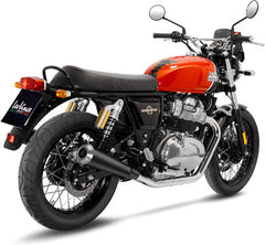 Leovince 2 Slip-On Exhaust Classic Racer Black Royal Enfield Continental GT 650 / InteRCeptor 650 | 15007BU