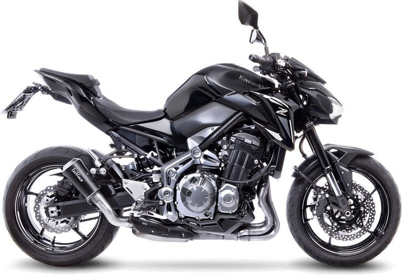 Leovince LV-10 BLACK SLIP-ON, STAINLESS STEEL, STAINLESS STEEL End Cap Ece-Approved for KAWASAKI Z 900 (2017-2019) | 15204B