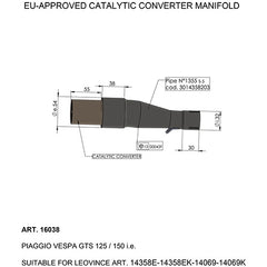 LEOVINCE SBK EU-APPROVED CATALYTIC CONVERTER MANIFOLD EU-APPROVED | 16038