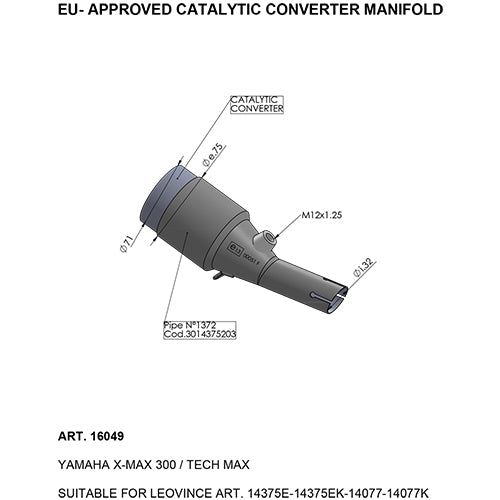LEOVINCE SBK EU-APPROVED CATALYTIC CONVERTER MANIFOLD EU-APPROVED | 16049
