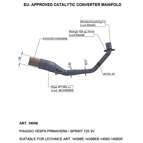 Leovince Catalytic Converter Manifold | 16058