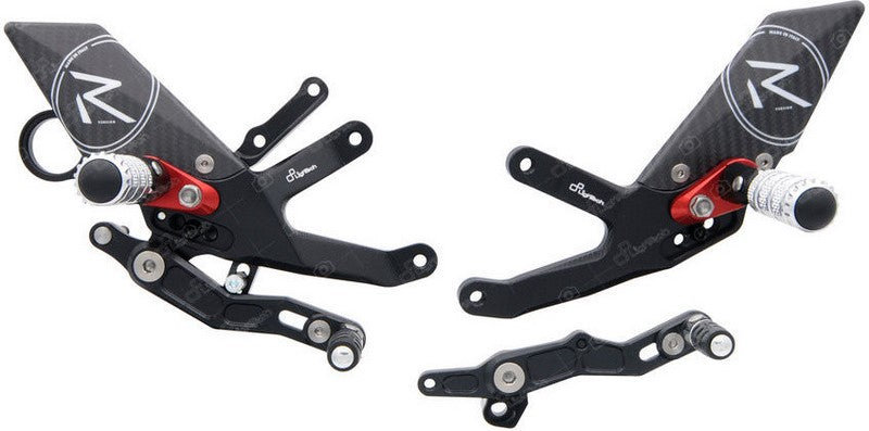 Lightech "R" VERSION ADJ. REAR SETS , REVERSE SHIFTING - BMW S1000RR (15-17) + S 1000 R (17) | FTRBM004R