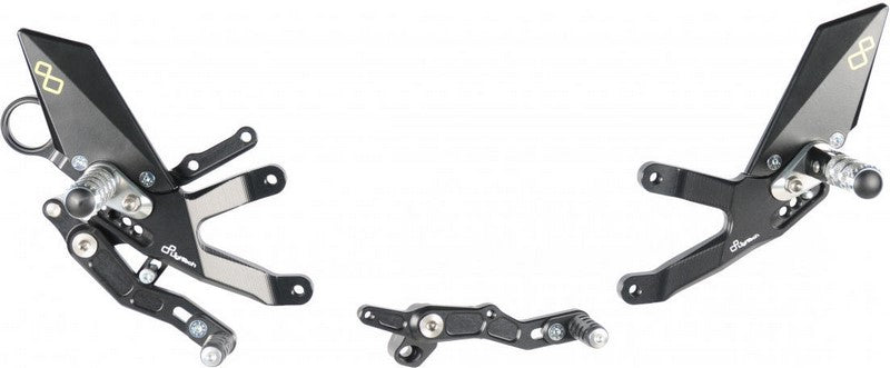 Lightech ADJUSTABLE REAR SETS WITH FOLD UP FOOTPEG BMW S1000RR (15-17) + S 1000 R (17) | FTRBM004W