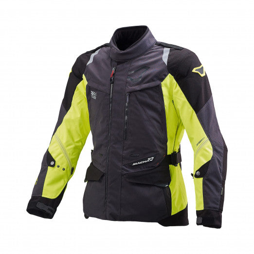 Macna Equator Mens Textile Jackets - Waterproof Black/neon yellow | 1653236-870