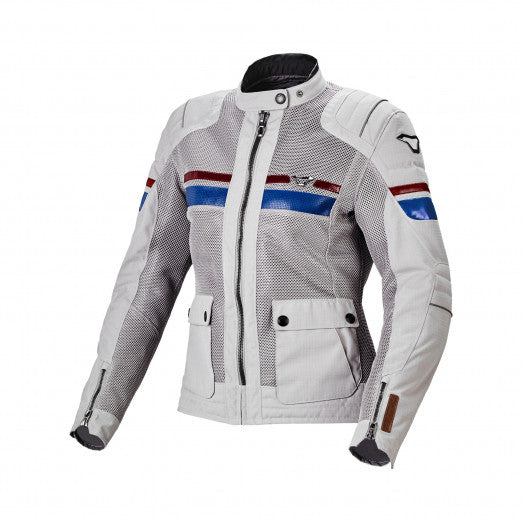 Macna Fluent Women'S Textile Summer Jackets Light Grey/Blue/Red | 1653258-853