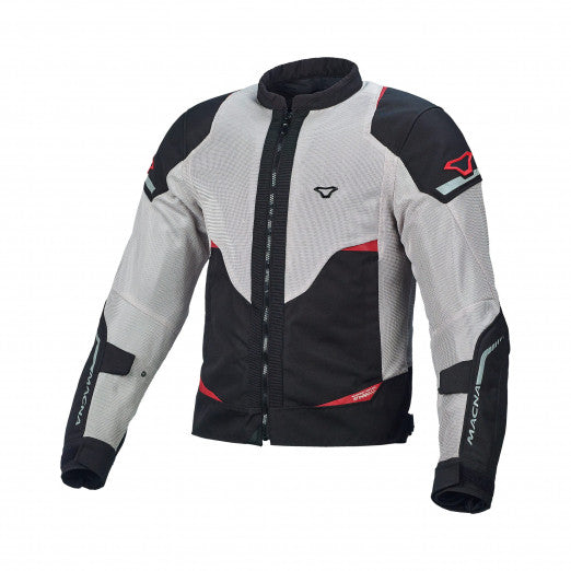 Macna Hurracage Mens Textile Summer Jackets Light grey/Black/Red | 1653260-813