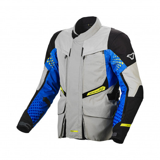 Macna Fusor Mens Textile Jackets - Waterproof L-Grey/Blue/Black | 1653261-851