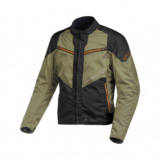 Macna Solute Mens Textile Jackets - Waterproof Black/Green/Orange | 1653269-143