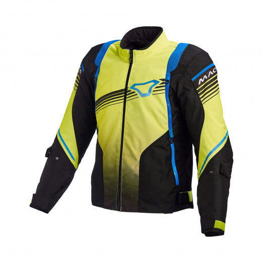 Macna Charger Mens Textile Jackets - Waterproof Black/Neon yellow/Blue | 1653332-175