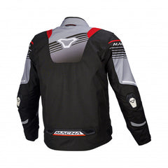 Macna Charger Mens Textile Jackets - Waterproof Black/Dark grey/Red | 1653332-183