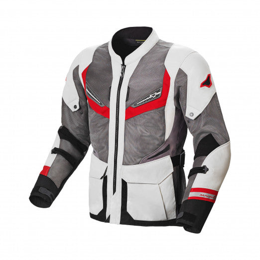 Macna Aerocon Mens Textile Summer Jackets L-Grey/Red | 1653612-883