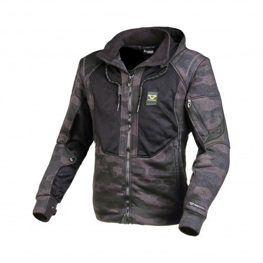 Macna Breeze Mens Textile Summer Jackets Black/Grey camo | 1653615-180