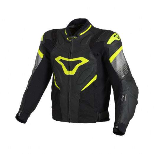 Macna Ripper Mens Leather Jackets Black/Neon yellow | 1667575-170