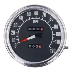 MCS FL Speedometer, 74-84 Face, Black. 1:1 Mph