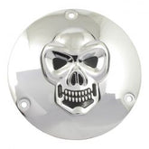 MCS Skull Derby Cover 3-Hole. Chrome
