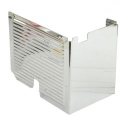 MCS Battery Side Cover, Ribbed. Chrome