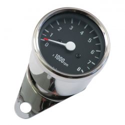 MCS Mini Mechanical Tachometer. 8000 Rpm. Chrome