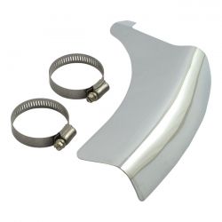 MCS FL Shovel Vertical Crossover Heat Shield Chrome