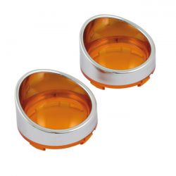 MCS Turn Signal Lens Set With Visor. Amber Lens
