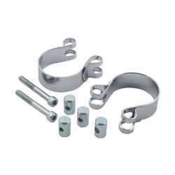 MCS XL Sportster Header Clamps. Chrome