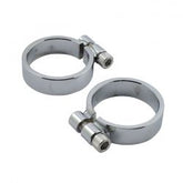 MCS XL Sportster Heavy Duty Header Clamps. Chrome