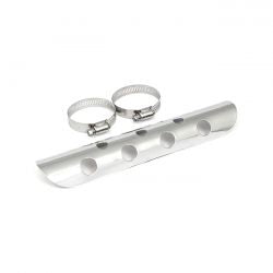 MCS Universal Bullet Hole Heat Shield 10" Long Chrome
