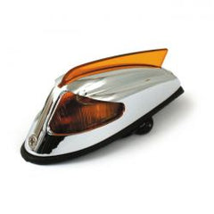 MCS 50-57 Style Front Fender Light. Chrome, Amber Lens