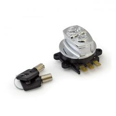 MCS 96-Up Ignition Switch, Side Hinge Type. Skull, Chrome