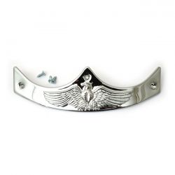 MCS Front Fender Tip, Eagle Embossed. Chrome