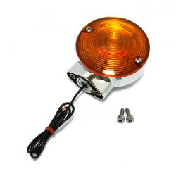 MCS Turn Signal Assembly. Rear. Amber Lens. Chrome