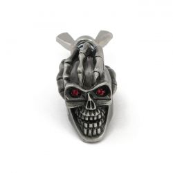MCS License Plate Mount Kit Loki Skull. Pewter