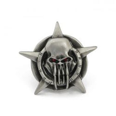 MCS License Plate Mount Kit Barbarian Skull. Pewter