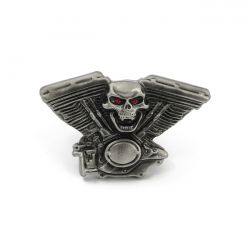MCS License Plate Mount Kit Engine Skull. Pewter