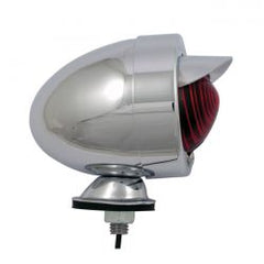 MCS Bullet Marker Light. Chrome. Red Lens. Sf. Stud Mount. Visor