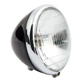 MCS 6-1/2" Springer Headlamp Assembly. 6V. Black/Chrome