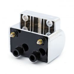 MCS Late OEM Style Ignition Coil. 12V, 5 Ohm. Chrome