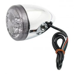 MCS 3-1 Led Bullet Taillight / Turn Signal Combo. Chrome. Smoke