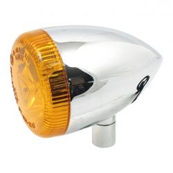 MCS 3-1 Led Bullet Taillight / Turn Signal Combo. Chrome. Amber