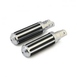 MCS Rail Foot Pegs Small Diameter. Chrome W/Rubber Inlays