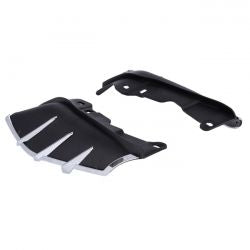 MCS Seat Heat Deflector Set. Black With Chrome Trim