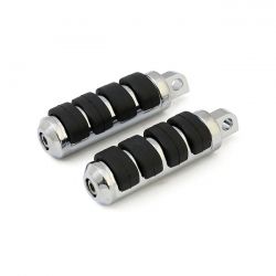 MCS Comfort Foot Pegs. Small Diameter. Chrome
