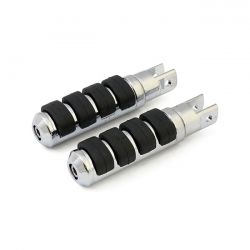 MCS Comfort Foot Pegs. Small Diameter. Chrome