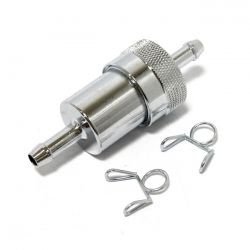 MCS Chrome Aluminum Fuel Filter, 1/4"