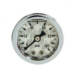 MCS Oil Pressure Gauge, Engine-Turned Face. 0-100 PSI