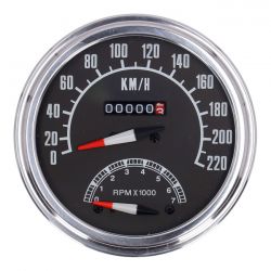MCS FL Speedo/Tachometer, 73-84 Face, Black. 2:1 Kmh