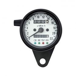 MCS Led Mini Speedo 2:1 Kmh. Black With White Face Plate