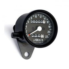 MCS Mini Speedo, 2:1 Kmh. With Tripmeter Black