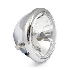 MCS Bates Style 5-3/4" H4 Headlamp. Side Mount. Chrome