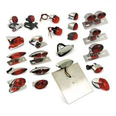 MCS Lucas Taillight Assembly. With Bracket. Chrome