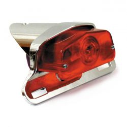 MCS Lucas Taillight Assembly. With Bracket. Chrome